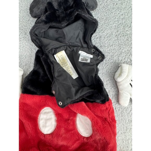 Disney Mickey Mouse Infant Costume 6-12 Mos By Pottery Barn Kids W/ Gloves/Shoes - Picture 3 of 16